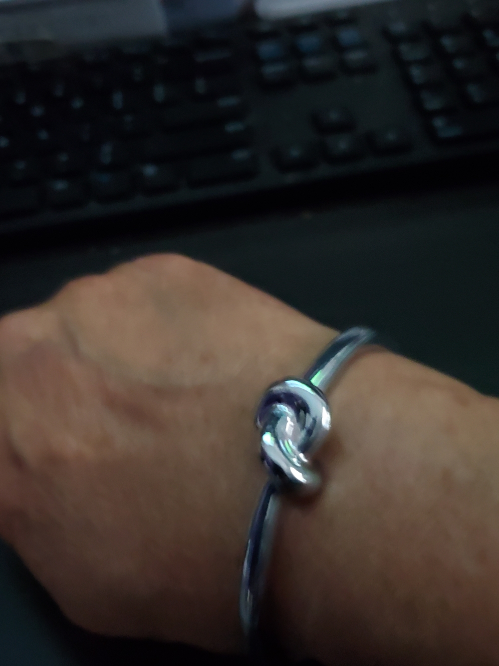 Silver Knot Bangle Bracelet - Elegant Women Jewelry Bracelet